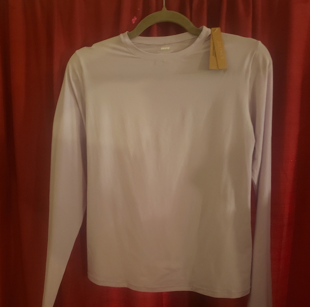 FINAL PRICE DROP NWT SKIMS Ultimate Loungewear Cotton Stretch L/S Tee Lavender L